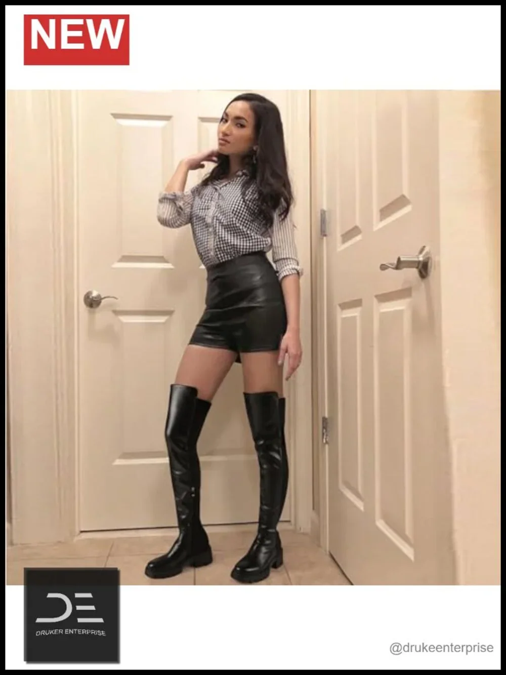 Suede Over the Knee Boots Platform Chunky Heel Stretch Zip